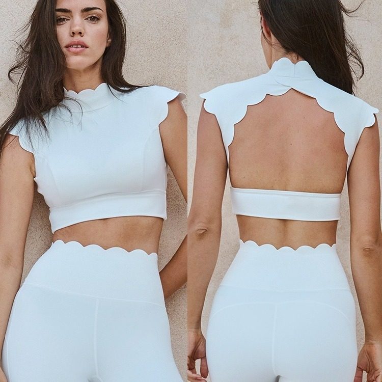 【花瓣系列】露背镂空坎肩紧身透气外穿背心运动文胸健身套装女