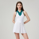 白色专业女运动网球裙连衣裙跑步速干羽毛球裙子防走光百褶裙无袖