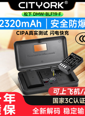 （国家3C认证）DMW-BLF19E相机电池适用于松下GH5S DMC-GH4 GH5 GH3 G9LGK数码电池充电器套装快充配件