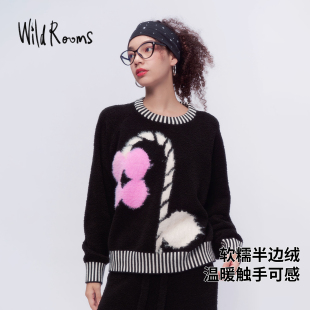 两件套装 套头卫衣宽松时尚 慵懒休闲半边绒长袖 WildRooms2025新款