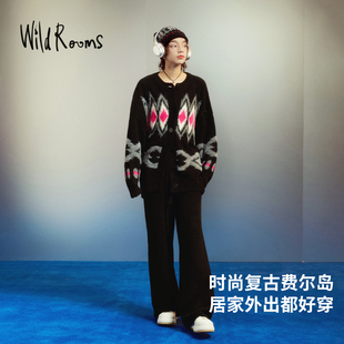 WildRooms原创设计费尔岛印花家居服秋冬新款 加厚保暖可外穿睡衣