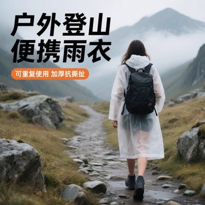 户外爬黄山旅行专用便携雨衣成人外穿长款徒步防水一次性加厚雨披