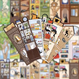 30张猫猫书签高颜值猫咪创意纸质定制小猫精致小礼品奖励小学生自制空白书签卡纪念伴手礼阅读标记卡新年礼品