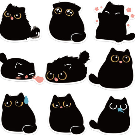 【原创】40张煤球贴纸卡通可爱手账贴画素材笔记本电脑ipad防水手机壳行李箱装饰个性