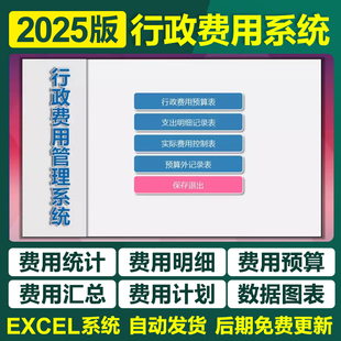 2025新行政费用收支excel表格公司行政收入支出统计记账明细模板