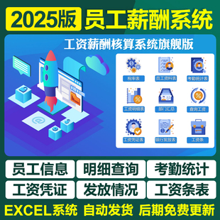 2025可视化工资薪酬管理excel表格系统自动计算每月个税成本核算