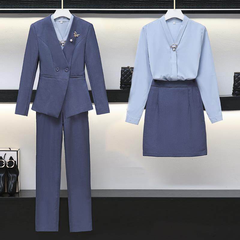 高端职业西装套装女秋冬时尚气质商务正装女工作服西服三件套长袖