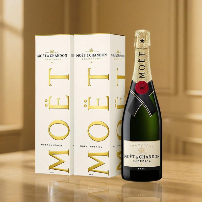 酩悦Moet&Chandon香槟酒礼盒装法国原瓶进口750ml双支装中秋送礼