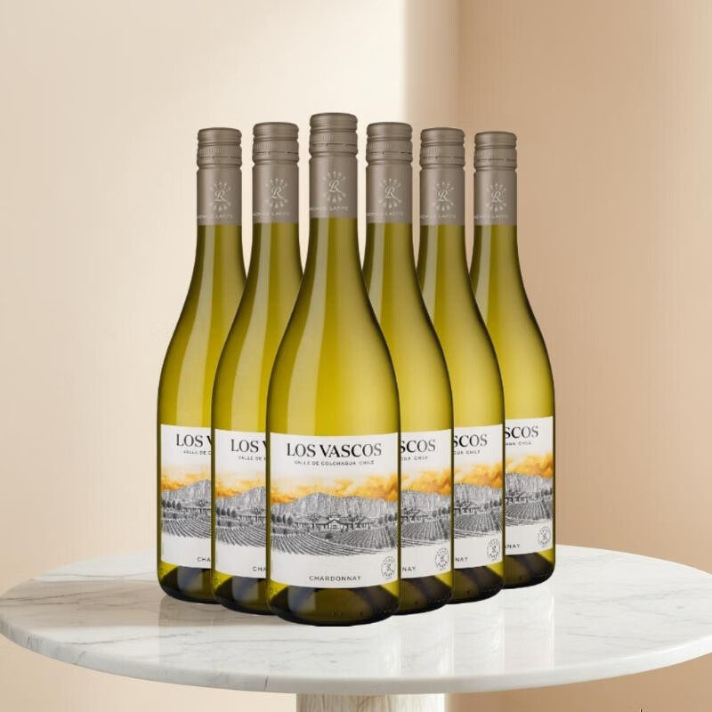 拉菲LAFITE巴斯克智利原瓶葡萄酒霞多丽干白葡萄酒6支聚会派对酒