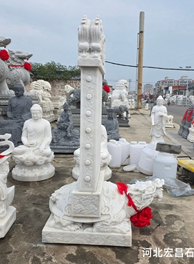 大型汉白玉石雕龟驮碑寺庙祠堂景区石头龙龟碑功德碑赑屃石龟石碑