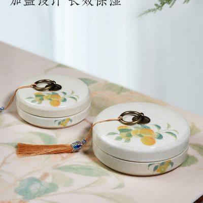 火锅砚台不干墨青瓷汝窑砚台书法墨水双圈保湿防蒸发初学者练毛笔