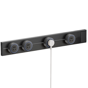 可移动式明装轨道插座带开关家用厨房餐边柜滑动电力导轨扩展插排