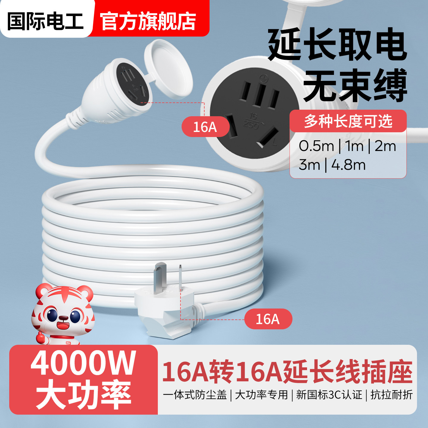 空调热水器10A转16A三孔插座图片