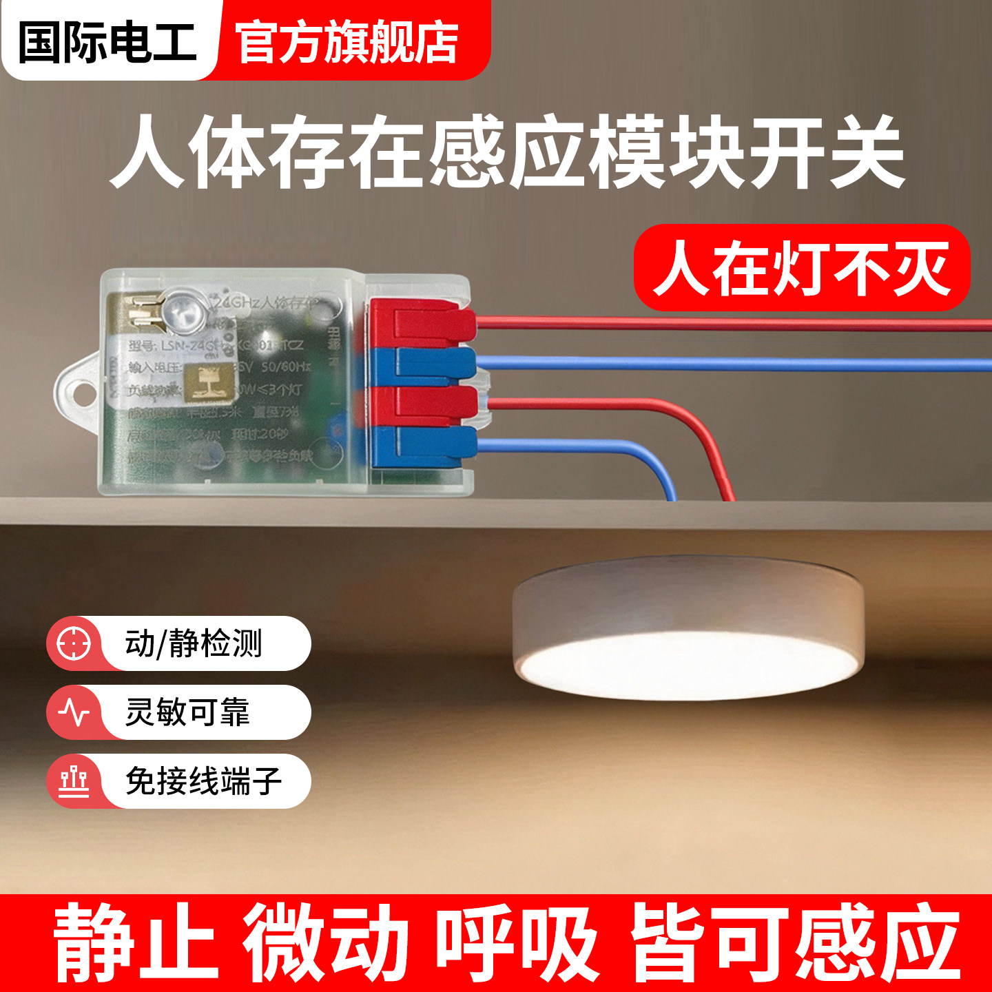 国际电工人体存在感应模块开关图片