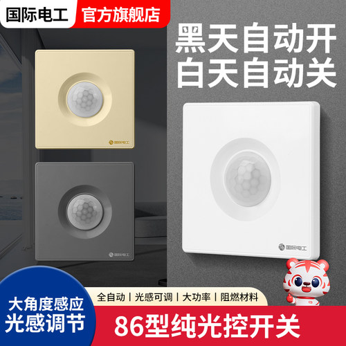 国际电工智能纯光控开关2线制