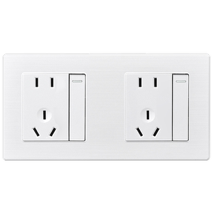 二开十孔多孔面板厨房专用家用墙壁插座带开关连体双86型一开五孔