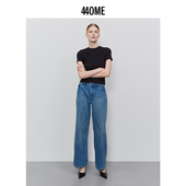 440ME女装 T恤FCFW0001J 收腰显瘦黑色圆领短袖 棉混纺时尚 弹力修身