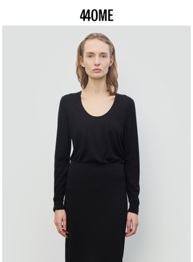 440ME26年春季新品女装桑蚕丝羊毛针织衫U领打底毛衣FESS0313K