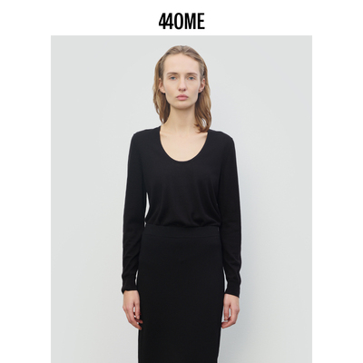 440ME26年春季新品女装桑蚕丝羊毛针织衫U领打底毛衣FESS0313K