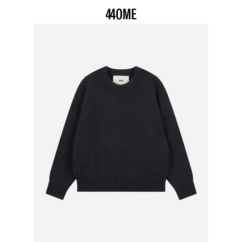 440ME极简风圆领毛衣宽松慵懒风