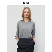 440ME26年春季 慵懒T恤桑蚕丝打底内搭FESS0002J 简约长袖 新品 女装