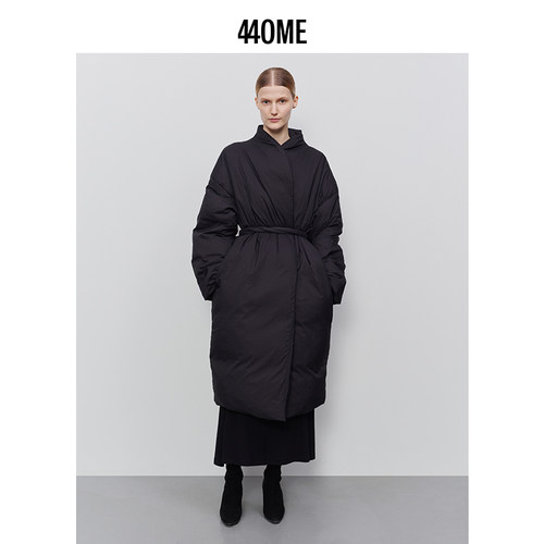 440ME宽松保暖系带长款羽绒服