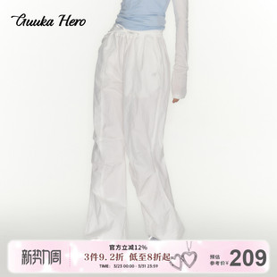 裙裤 GUUKAHERO高腰直筒休闲裤 工装 可拆卸屁帘户外休闲俩式 女新款