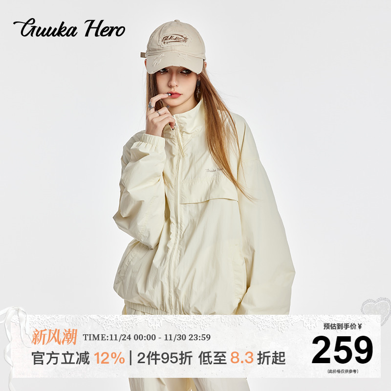 GUUKAHERO刺绣分割户外运动夹克