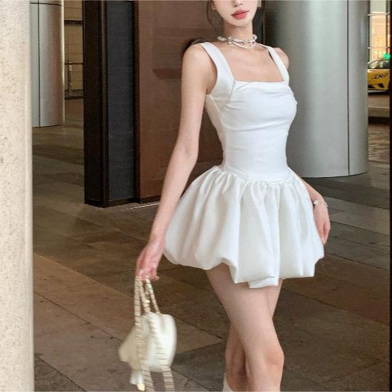 甜辣妹吊带连衣裙女仙女小个子法连衣裙