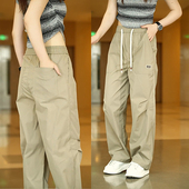 薄款 休闲裤 美式 工装 男 潮流直筒免烫百搭高街宽松运动垂感时尚 夏季