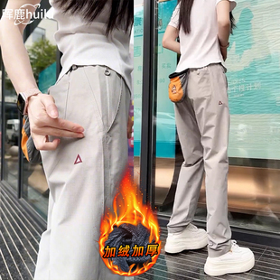 琪琳轻奢男装美式户外工装机能软壳冲锋裤浅灰色百搭高街休闲男款