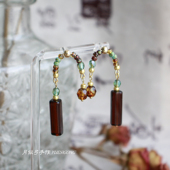 月似弓原创耳环 暗涌 捷克珠创意油画艺术感小众独特耳钉有耳夹