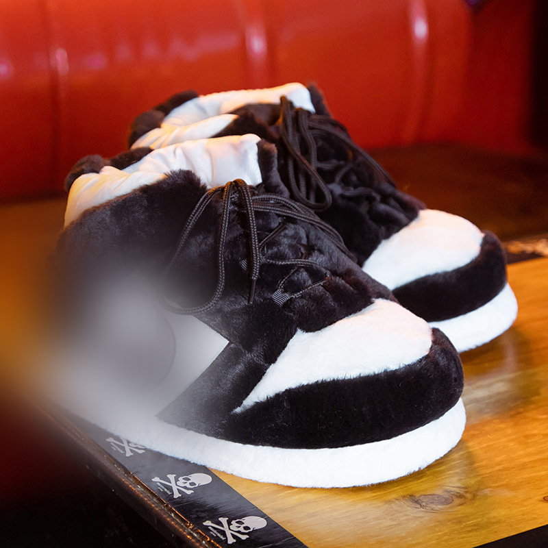 恶搞aj棉拖鞋搞怪室内情侣居家毛毛鞋冬季保暖胖胖面包大棉鞋男女