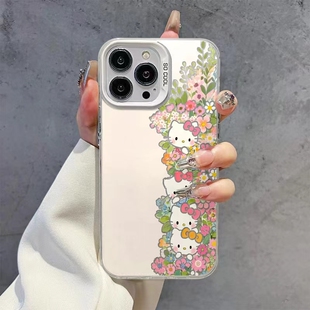 vivo花朵HelloKitty手机壳OPPO可爱hello春天iQOO13碎花Kitty粉色kt猫Reno12Pro女s20小众x200适用neo10一加9