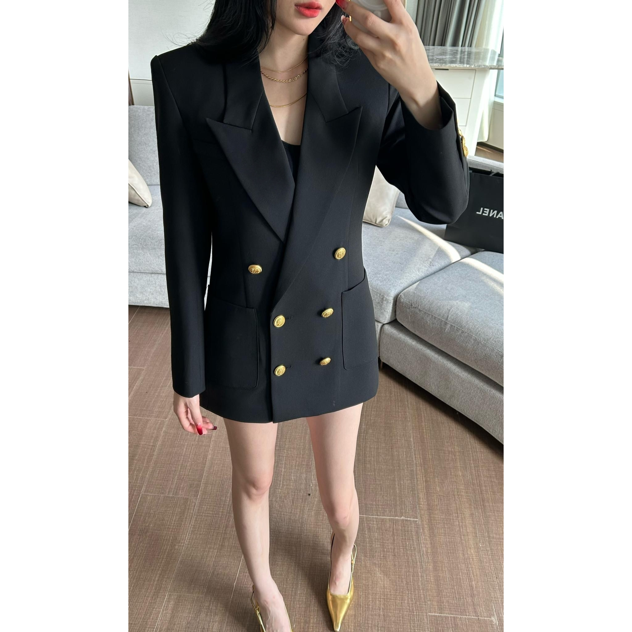 春秋长袖修身显瘦休闲西装外套女