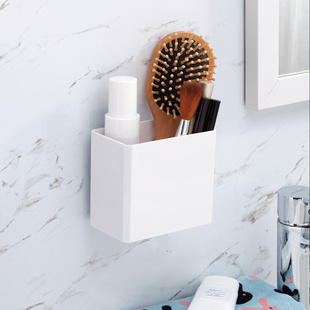 浴室梳子收纳筒杯壁挂置物架洗手间卫生间收纳桶免打孔牙膏筒架子