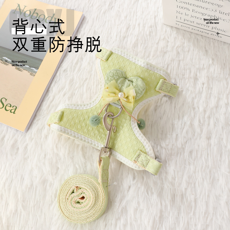 猫咪牵引绳背心式防挣脱遛猫绳胸背带夏季外出专用溜幼猫绳子