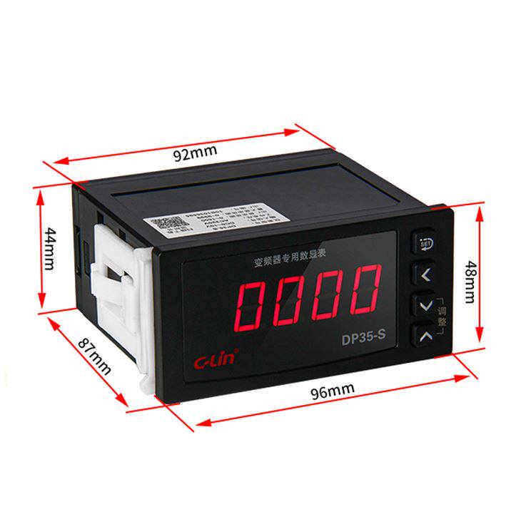 。欣灵DP35-S变频器专用转速表 0-10V或DC4-0MA输入数显外接2频率