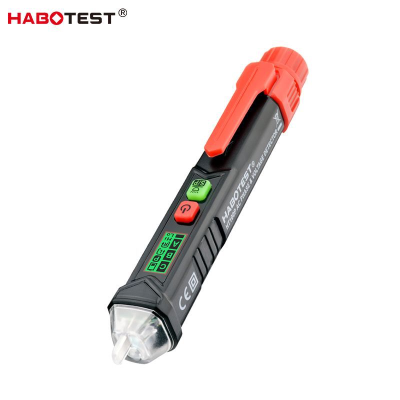 HABOTEST华博HT100P非接触相序表三相交流电机旋转数显相位检测