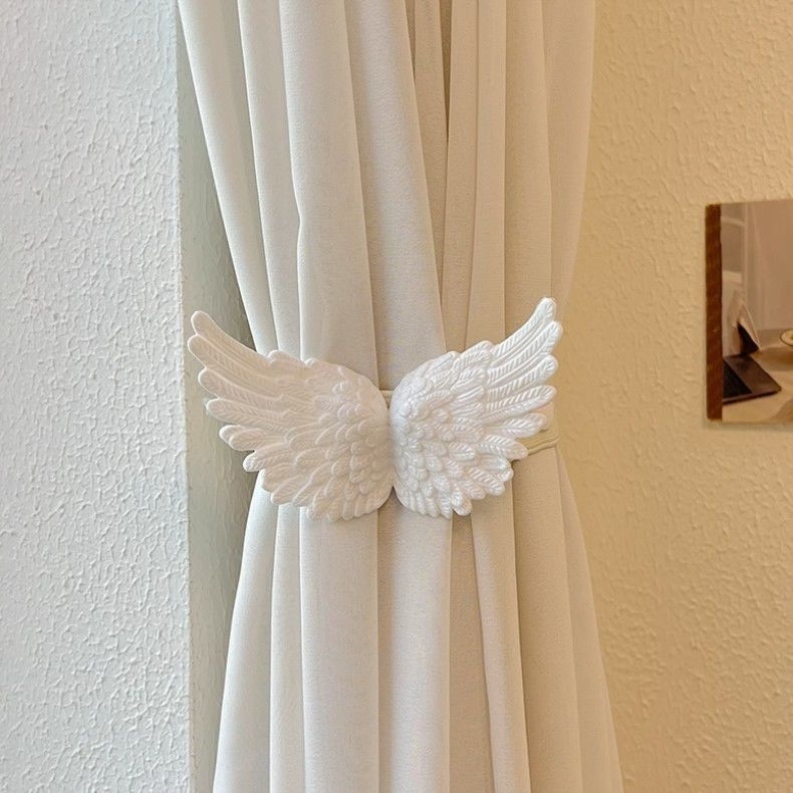 创意天使翅膀窗帘绑带装饰儿童房卧室纱帘扎束带收纳弹力绳窗帘扣