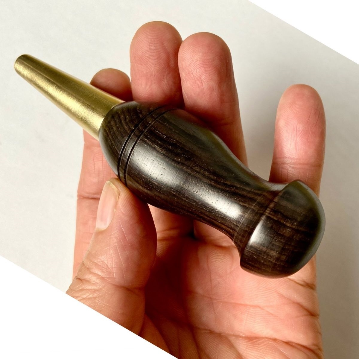 做鞋锥子打孔把具钩针diy修鞋DIY全套鞋底补鞋把件紫檀檀木把手柄