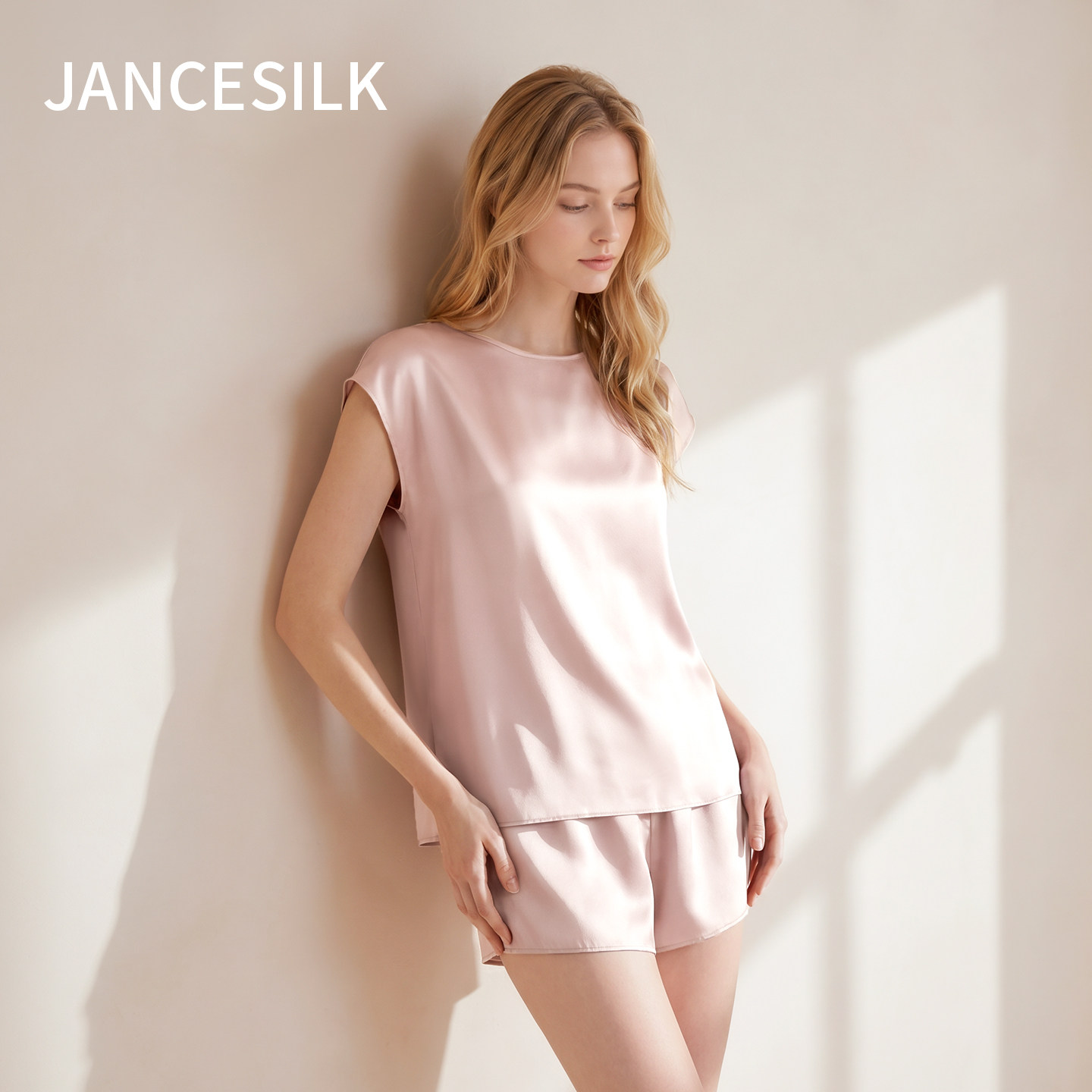 JANCESILK重磅19姆米真丝睡衣短袖短裤套装夏季100%桑蚕丝睡衣女
