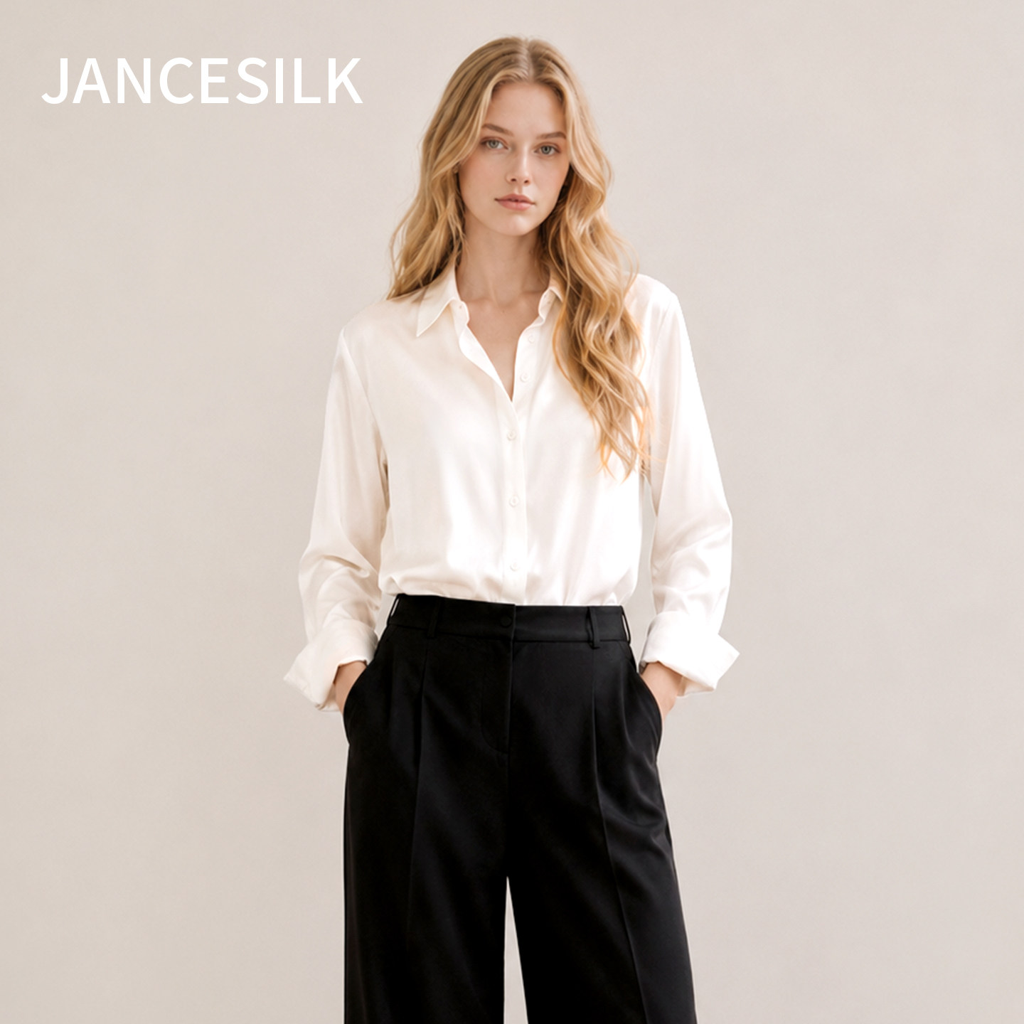 JANCESILK真丝衬衫女2026夏季新款桑蚕丝上衣长袖高级通勤可外穿