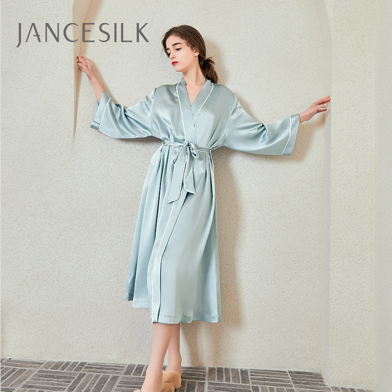 JANCESILK真丝睡袍女款睡衣女士高级感浴袍贵妇性感晨袍女家居服