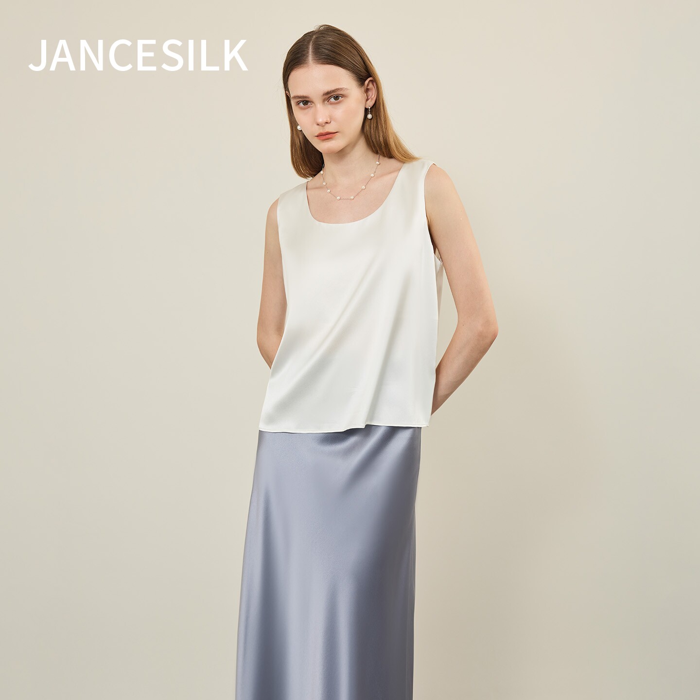 JANCESILK真丝背心女美背可打底内搭小西装可外穿真丝桑蚕丝睡衣