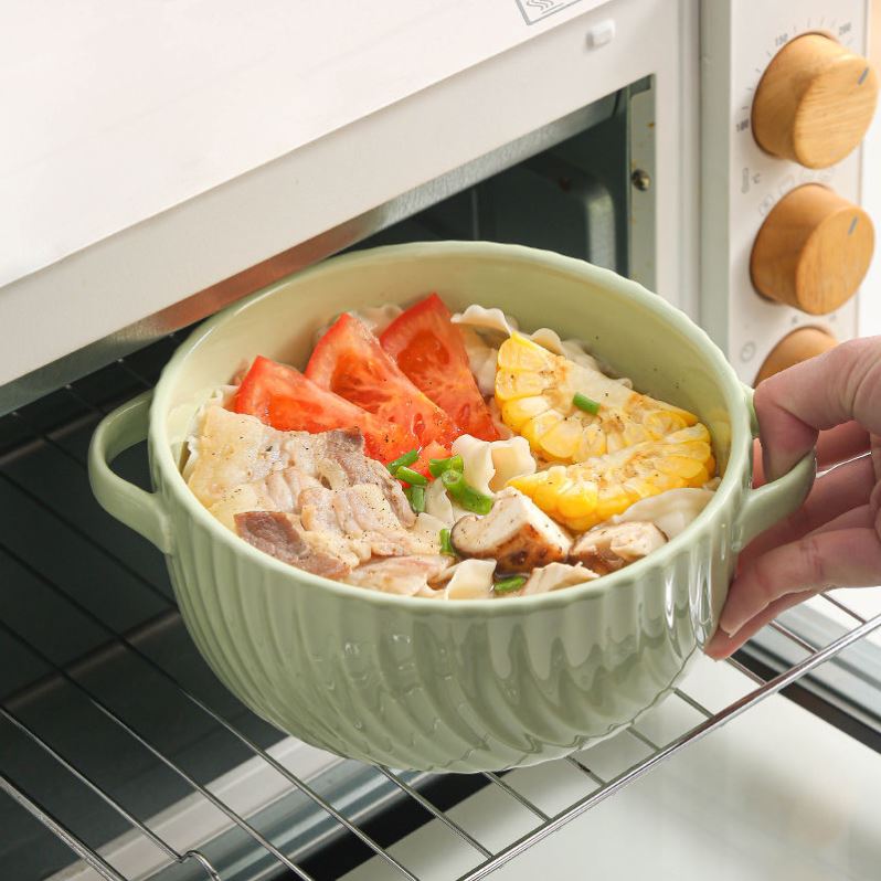 带盖泡面碗ins 高颜值陶瓷专用碗宿舍大碗大汤碗家用盛汤双耳汤盆