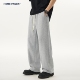 HomePanda重磅宽松直筒卫裤 子 潮牌纯色阔腿弯刀休闲裤 男春季 美式