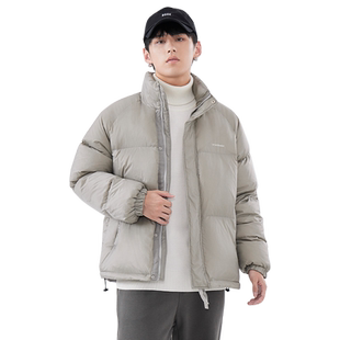 HomePanda冬季羽绒服男短款立领高端白鸭绒加厚保暖面包服外套潮