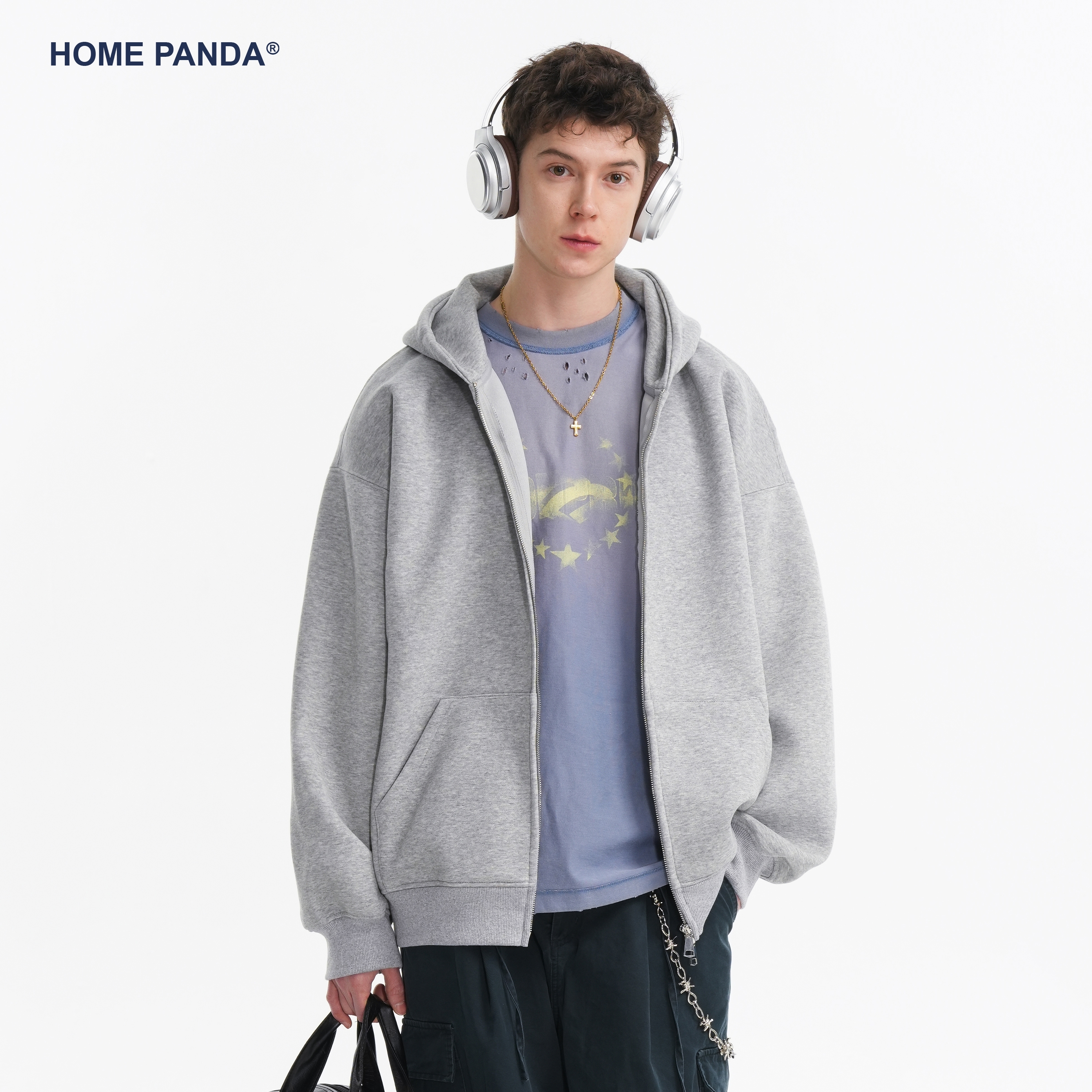 HomePanda重磅连帽卫衣男春季
