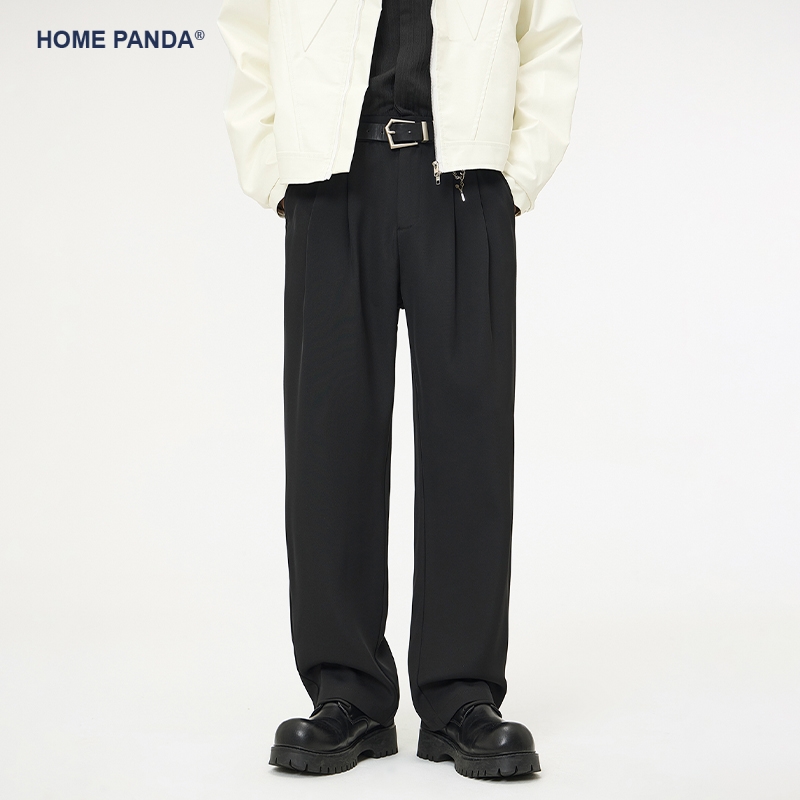 HomePanda黑色休闲西裤男秋季